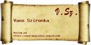 Vass Szironka névjegykártya